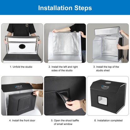 PULUZ Photo Studio Light Box Portable 60 x 40cm Cuboid Photography Studio Tent Kit with 4 Color Backdrops (EU Plug) -  by PULUZ | Online Shopping UK | buy2fix