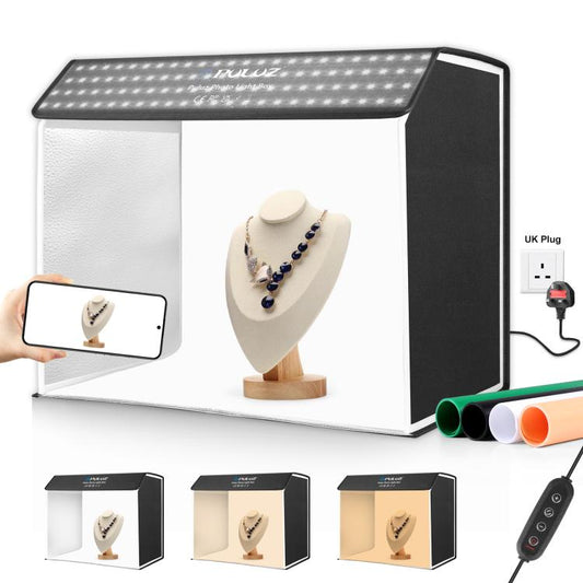 PULUZ Photo Studio Light Box Portable 60 x 40cm Cuboid Photography Studio Tent Kit with 4 Color Backdrops (UK Plug) -  by PULUZ | Online Shopping UK | buy2fix