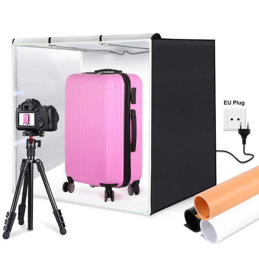 PULUZ 80cm Folding Portable 72W White Light Photo Lighting Studio Shooting Tent Box Kit with 3 Colors Black / White / Orange Backdrops(EU Plug) -  by PULUZ | Online Shopping UK | buy2fix