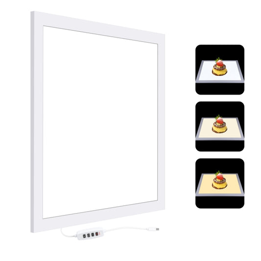 PULUZ 38cm 1000LM LED Photography Shadowless Light Lamp Panel Pad with Switch, Metal Material, No Polar Dimming Light, 33.3cm x 33.3cm Effective Area -  by PULUZ | Online Shopping UK | buy2fix