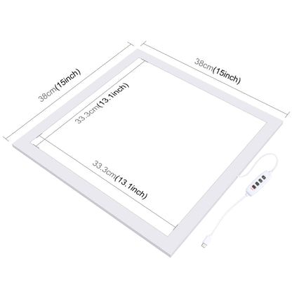 PULUZ 38cm 1000LM LED Photography Shadowless Light Lamp Panel Pad with Switch, Metal Material, No Polar Dimming Light, 33.3cm x 33.3cm Effective Area -  by PULUZ | Online Shopping UK | buy2fix