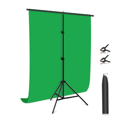 PULUZ 1x2m T-Shape Photo Studio Background Support Stand Backdrop Crossbar Bracket Kit with Clips(Green) by PULUZ