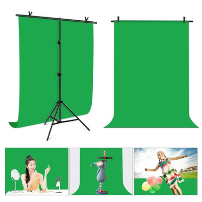 PULUZ 1x2m T-Shape Photo Studio Background Support Stand Backdrop Crossbar Bracket Kit with Clips(Green) by PULUZ