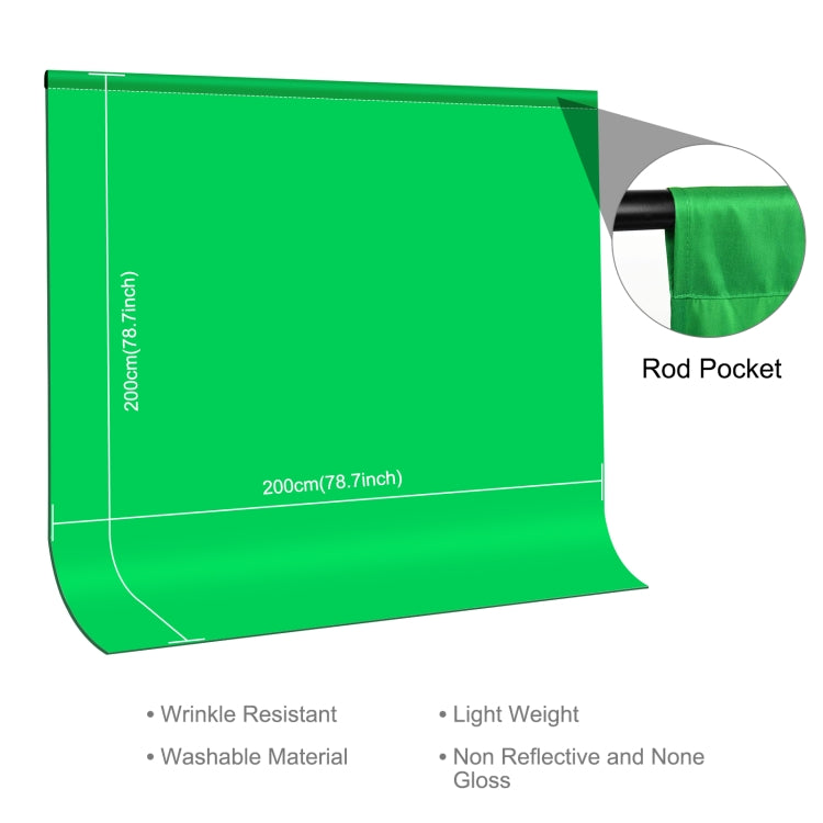 PULUZ 2m x 2m Photography Background Thickness Photo Studio Background Cloth Backdrop(Green) - Solid Color by PULUZ | Online Shopping UK | buy2fix