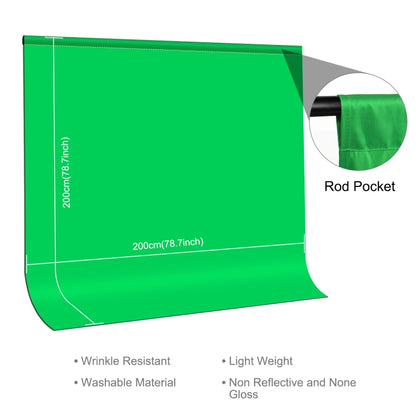 PULUZ 2m x 2m Photography Background Thickness Photo Studio Background Cloth Backdrop(Green) - Solid Color by PULUZ | Online Shopping UK | buy2fix