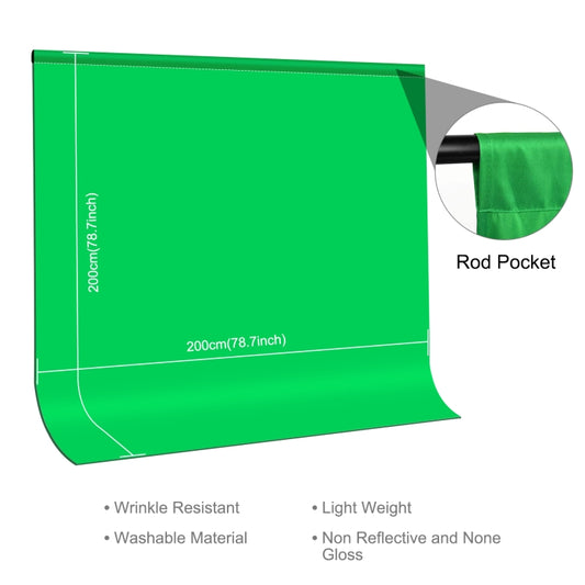 PULUZ 2m x 2m Photography Background Thickness Photo Studio Background Cloth Backdrop(Green) - Solid Color by PULUZ | Online Shopping UK | buy2fix