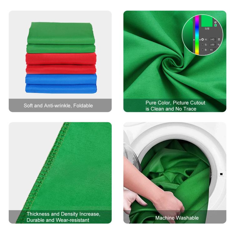 PULUZ 2m x 2m Photography Background Thickness Photo Studio Background Cloth Backdrop(Green) by PULUZ