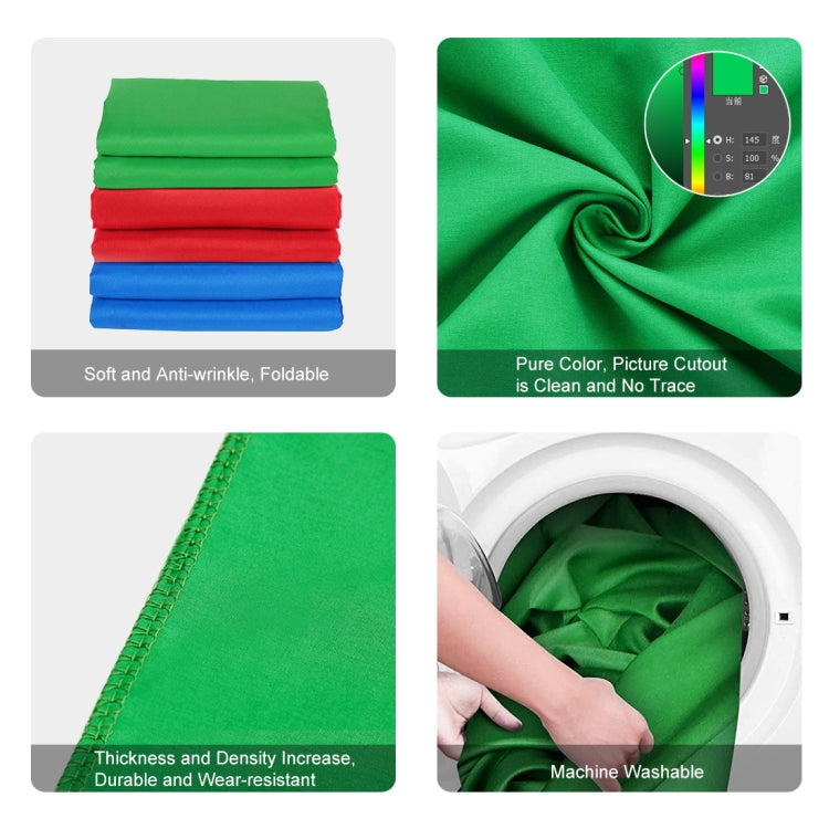 PULUZ 2m x 2m Photography Background Thickness Photo Studio Background Cloth Backdrop(Green) - Solid Color by PULUZ | Online Shopping UK | buy2fix