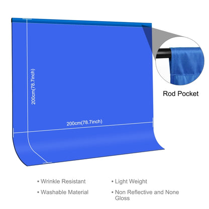 PULUZ 2m x 2m Photography Background Thickness Photo Studio Background Cloth Backdrop(Blue) - Solid Color by PULUZ | Online Shopping UK | buy2fix
