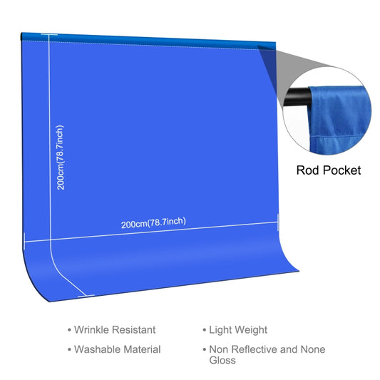 PULUZ 2m x 2m Photography Background Thickness Photo Studio Background Cloth Backdrop(Blue) - Solid Color by PULUZ | Online Shopping UK | buy2fix