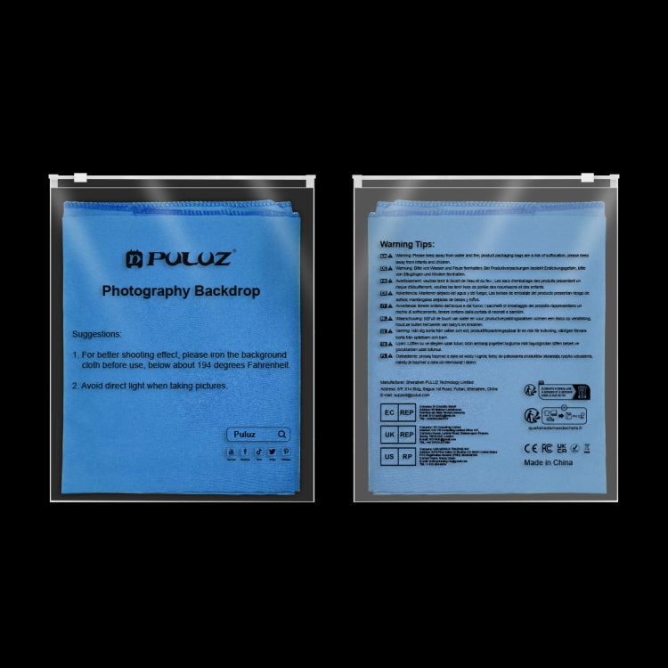 PULUZ 2m x 2m Photography Background Thickness Photo Studio Background Cloth Backdrop(Blue) by PULUZ