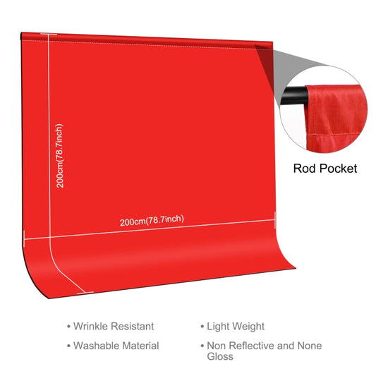 PULUZ 2m x 2m Photography Background Thickness Photo Studio Background Cloth Backdrop(Red) - Solid Color by PULUZ | Online Shopping UK | buy2fix