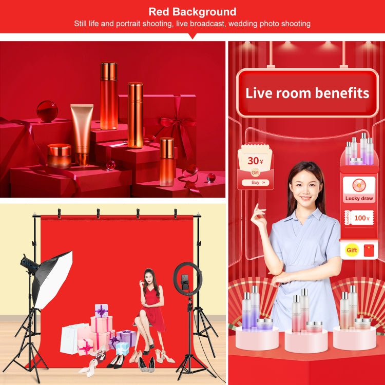 PULUZ 2m x 2m Photography Background Thickness Photo Studio Background Cloth Backdrop(Red) by PULUZ