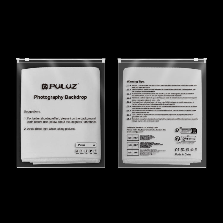 PULUZ 2m x 2m Photography Background Thickness Photo Studio Background Cloth Backdrop (White) by PULUZ