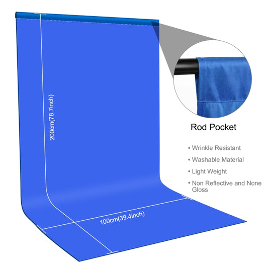 PULUZ 1m x 2m Photography Background Thickness Photo Studio Background Cloth Backdrop(Blue) - Solid Color by PULUZ | Online Shopping UK | buy2fix