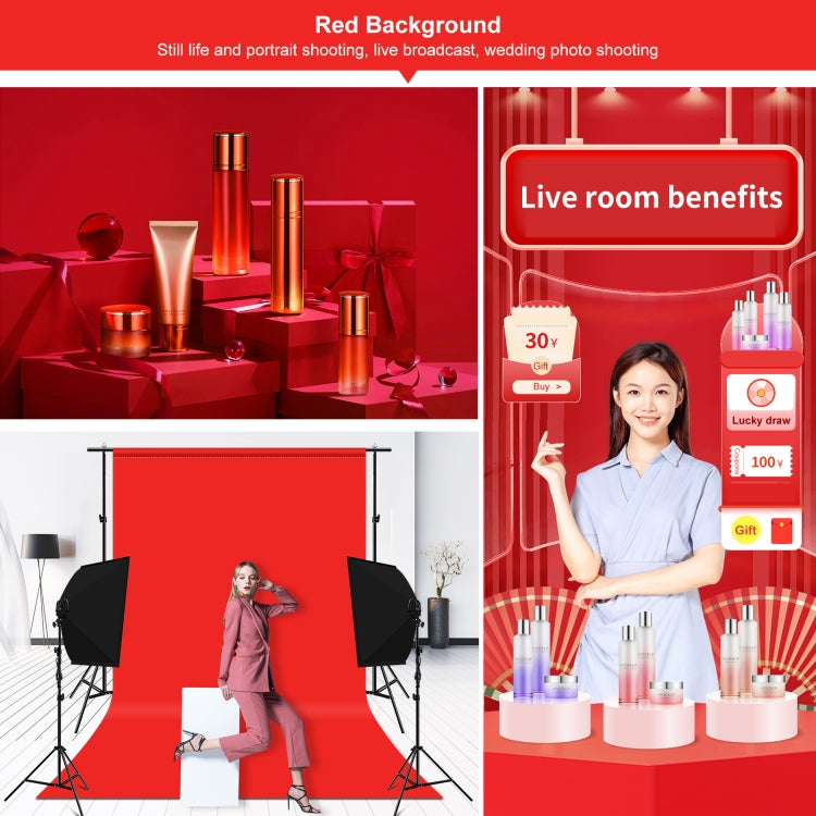 PULUZ 1m x 2m Photography Background Thickness Photo Studio Background Cloth Backdrop(Red) - Solid Color by PULUZ | Online Shopping UK | buy2fix