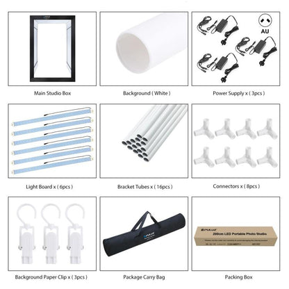 PULUZ 2m 240W 5500K Photo Light Studio Box Kit for Clothes / Adult Model Portrait(AU Plug) -  by PULUZ | Online Shopping UK | buy2fix