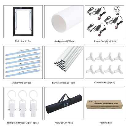 PULUZ 2m 240W 5500K Photo Light Studio Box Kit for Clothes / Adult Model Portrait(UK Plug) -  by PULUZ | Online Shopping UK | buy2fix