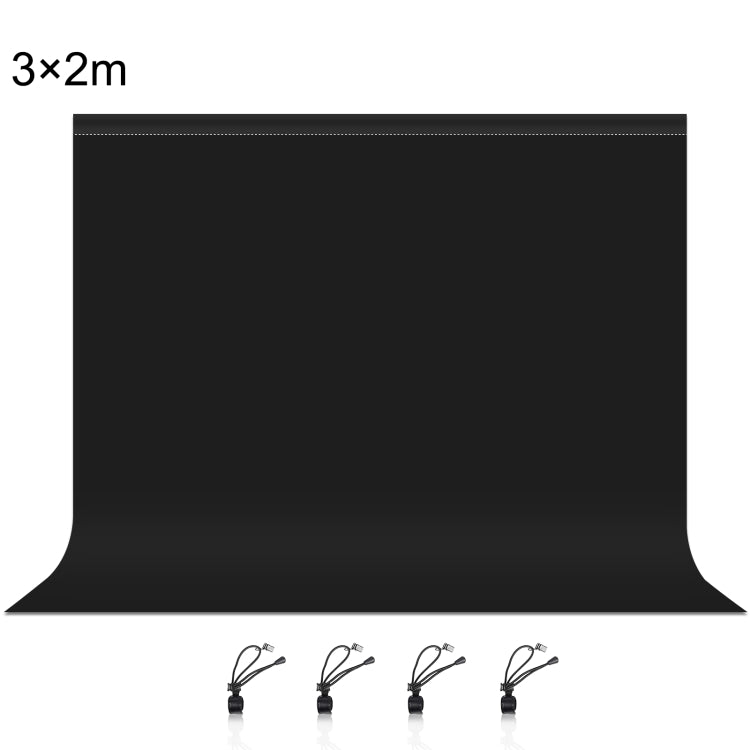 PULUZ 3m x 2m Photography Background Thickness Photo Studio Background Cloth Backdrop (Black) by PULUZ