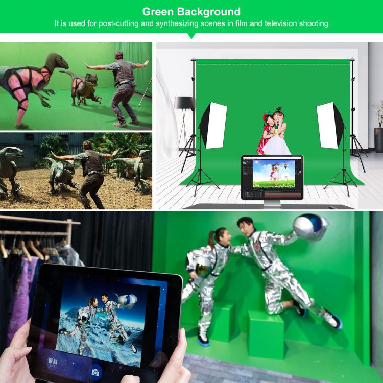 PULUZ 3m x 2m Photography Background Thickness Photo Studio Background Cloth Backdrop(Green) by PULUZ