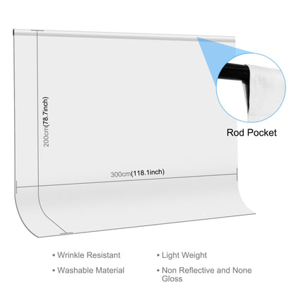 PULUZ 3m x 2m Photography Background Thickness Photo Studio Background Cloth Backdrop (White) by PULUZ