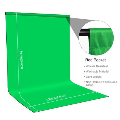 PULUZ 1m x 1.5m Photography Background Photo Studio Background Cloth Backdrop (Green) - Solid Color by PULUZ | Online Shopping UK | buy2fix