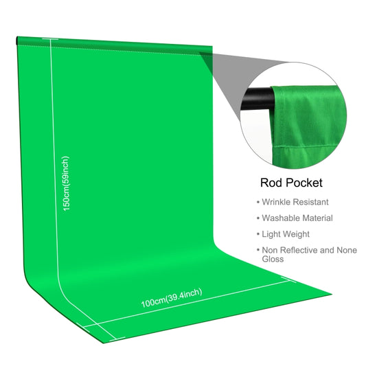 PULUZ 1m x 1.5m Photography Background Photo Studio Background Cloth Backdrop (Green) - Solid Color by PULUZ | Online Shopping UK | buy2fix