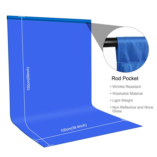 PULUZ 1m x 1.5m Photography Background Photo Studio Background Cloth Backdrop (Blue) - Solid Color by PULUZ | Online Shopping UK | buy2fix