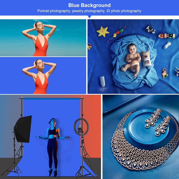 PULUZ 1m x 1.5m Photography Background Photo Studio Background Cloth Backdrop (Blue) - Solid Color by PULUZ | Online Shopping UK | buy2fix