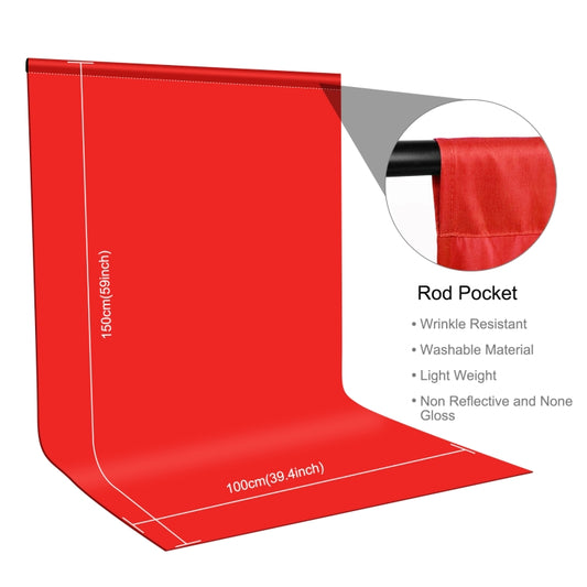 PULUZ 1m x 1.5m Photography Background Photo Studio Background Cloth Backdrop (Red) - Solid Color by PULUZ | Online Shopping UK | buy2fix