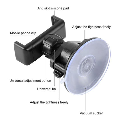 PULUZ 360 Degree Rotating Suction Cup Clamp Holder Bracket For iPhone, Galaxy, Huawei, Xiaomi, Sony, HTC, Google and other Smartphones (Black) - Desktop Holder by PULUZ | Online Shopping UK | buy2fix
