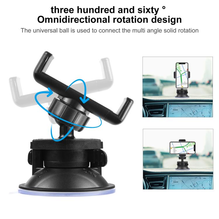 PULUZ 360 Degree Rotating Suction Cup Clamp Holder Bracket For iPhone, Galaxy, Huawei, Xiaomi, Sony, HTC, Google and other Smartphones (Black) - Desktop Holder by PULUZ | Online Shopping UK | buy2fix
