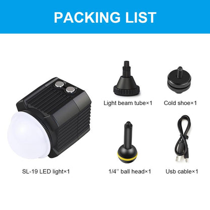 PULUZ 60m Underwater LED Photography Fill Light 7.4V/1100mAh Diving Light for GoPro, Insta360, DJI and Other Action Cameras(Black) - Waterproof Light by PULUZ | Online Shopping UK | buy2fix
