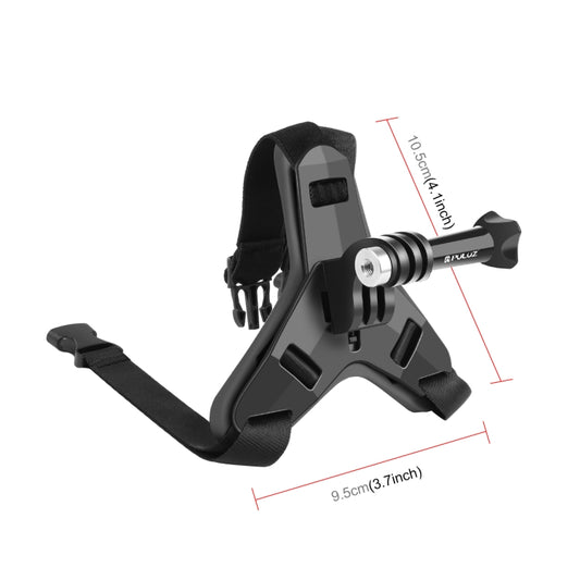PULUZ Motorcycle Helmet Chin Strap Mount for GoPro, DJI Osmo Action and Other Action Cameras (Black) - Helmet Mount by PULUZ | Online Shopping UK | buy2fix