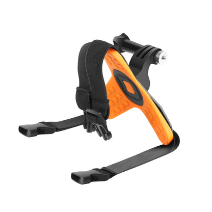 PULUZ Motorcycle Helmet Chin Strap Mount for GoPro, DJI Osmo Action and Other Action Cameras(Orange) - Helmet Mount by PULUZ | Online Shopping UK | buy2fix