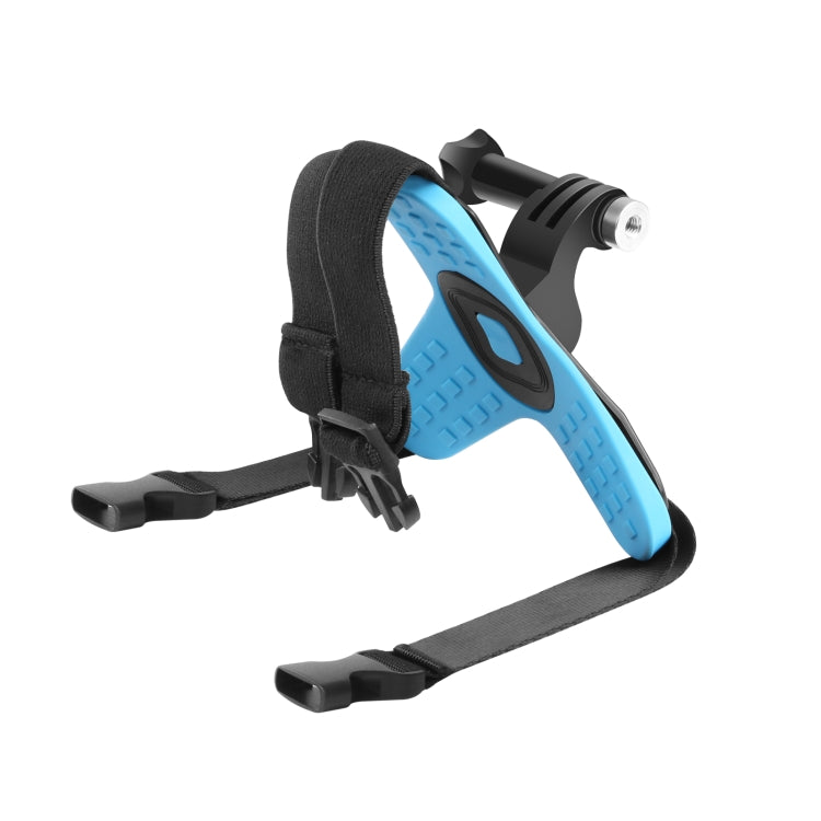 PULUZ Motorcycle Helmet Chin Strap Mount for GoPro, DJI Osmo Action and Other Action Cameras(Blue) - Helmet Mount by PULUZ | Online Shopping UK | buy2fix