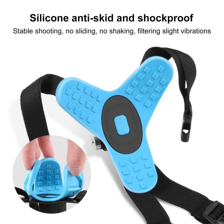 PULUZ Motorcycle Helmet Chin Strap Mount for GoPro, DJI Osmo Action and Other Action Cameras(Blue) - Helmet Mount by PULUZ | Online Shopping UK | buy2fix