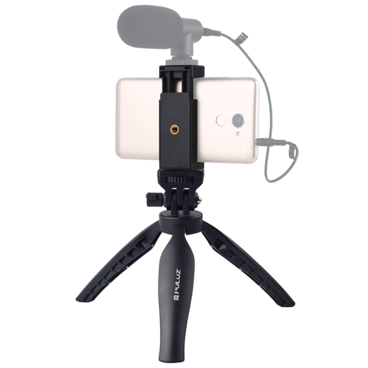 PULUZ Desk Plastic Tripod Mount with Phone Clamp & Adjusting Tripod Head for Smartphones(Black) - Stand by PULUZ | Online Shopping UK | buy2fix