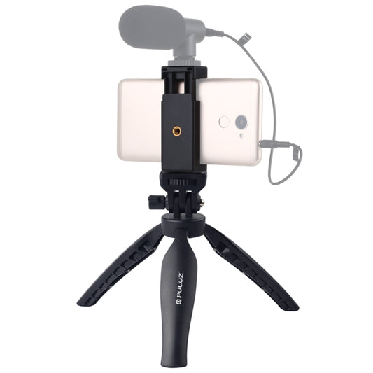 PULUZ Desk Plastic Tripod Mount with Phone Clamp & Adjusting Tripod Head for Smartphones(Black) - Stand by PULUZ | Online Shopping UK | buy2fix