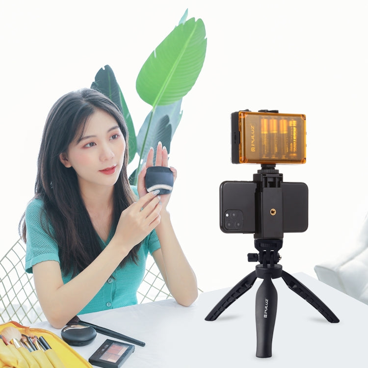 PULUZ Desk Plastic Tripod Mount with Phone Clamp & Adjusting Tripod Head for Smartphones(Black) - Stand by PULUZ | Online Shopping UK | buy2fix