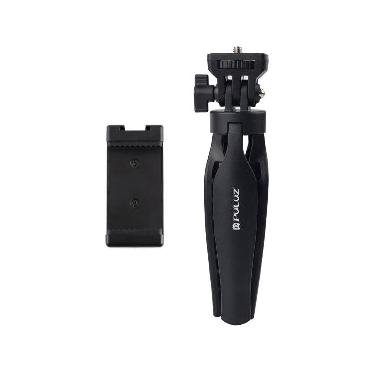 PULUZ Desk Plastic Tripod Mount with Phone Clamp & Adjusting Tripod Head for Smartphones(Black) - Stand by PULUZ | Online Shopping UK | buy2fix
