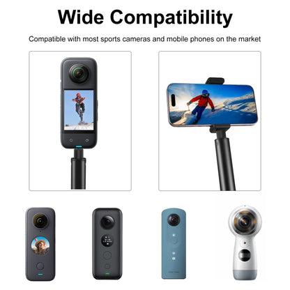 PULUZ 2m Metal Selfie Stick Monopod  for Insta360 One RS / X2 / X3 / X4 / DJI Osmo 360 (Black) - Self Monopod Grip by PULUZ | Online Shopping UK | buy2fix