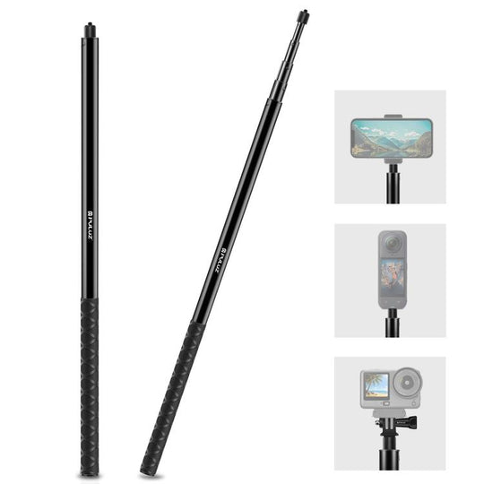Monopode PULUZ 3m en métal pour perche à selfie pour Insta360 One RS / X2 / X3 (noir)