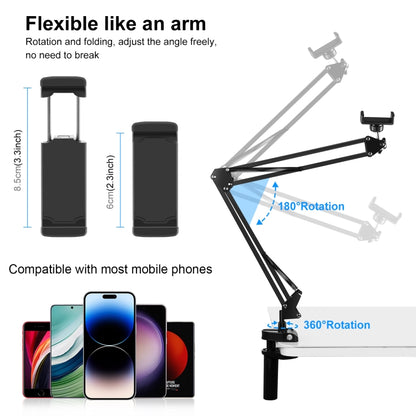 PULUZ Live Broadcast Desktop Articulating Arm Holder with Phone Clamp (Black) by PULUZ