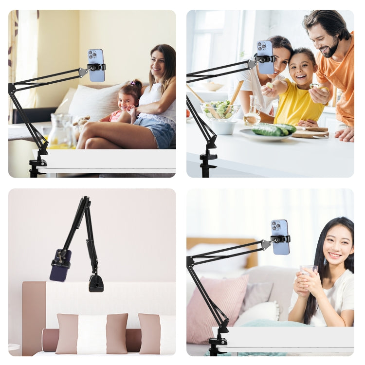 PULUZ Live Broadcast Desktop Articulating Arm Holder with Phone Clamp (Black) by PULUZ