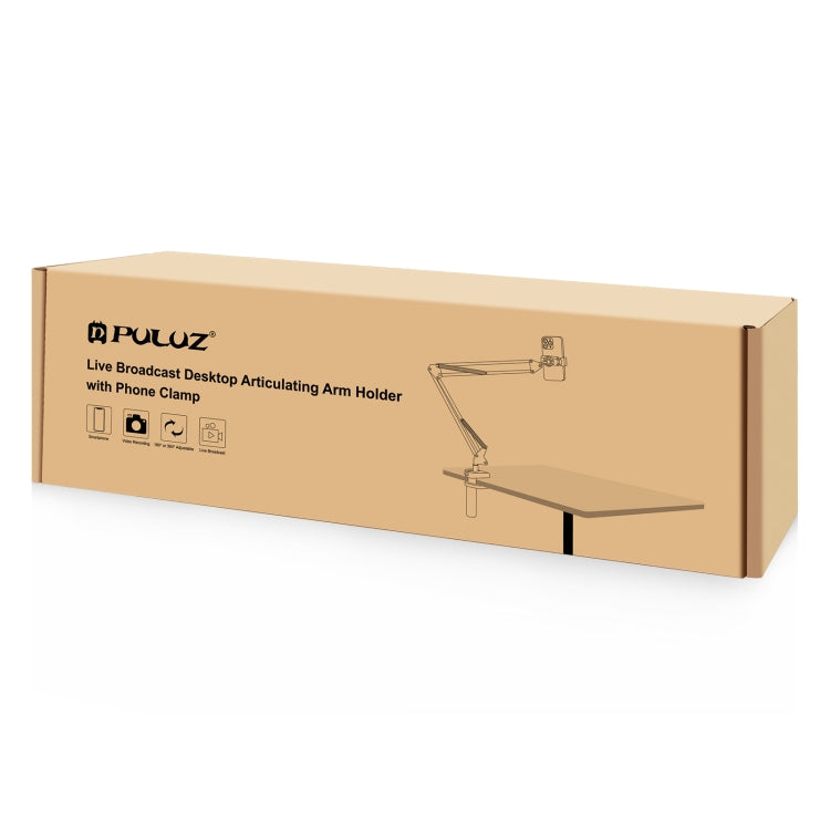 PULUZ Live Broadcast Desktop Articulating Arm Holder with Phone Clamp (Black) by PULUZ