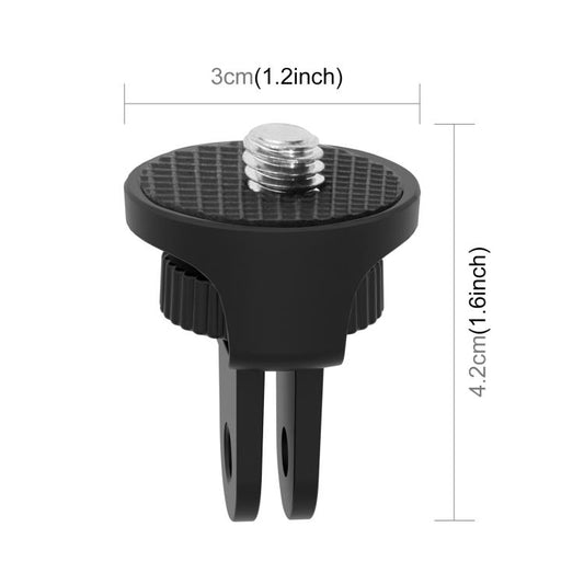 PULUZ 1/4 inch Screw Adjustable ABS Action Camera Tripod Adapter (Black) - Connection Mount by PULUZ | Online Shopping UK | buy2fix