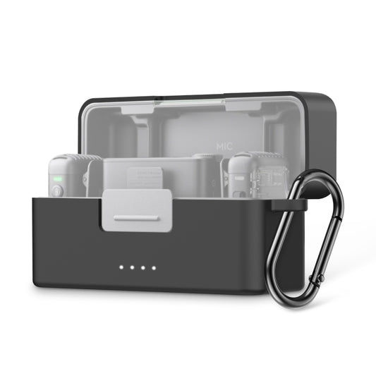 For DJI Mic 2 PULUZ Charging Case Silicone Scratch-proof Protective Cover (Black) - DJI Mic Series by PULUZ | Online Shopping UK | buy2fix