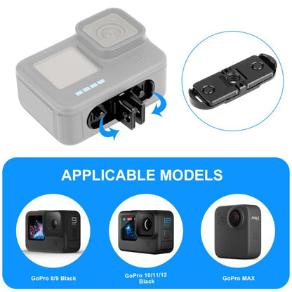 PULUZ Quick Release Magnetic Folding Base Adapter for GoPro HERO12 Black /11 Black /11 Black mini /10 Black /9 Black /8 Black / Max (Black) - Connection Mount by PULUZ | Online Shopping UK | buy2fix