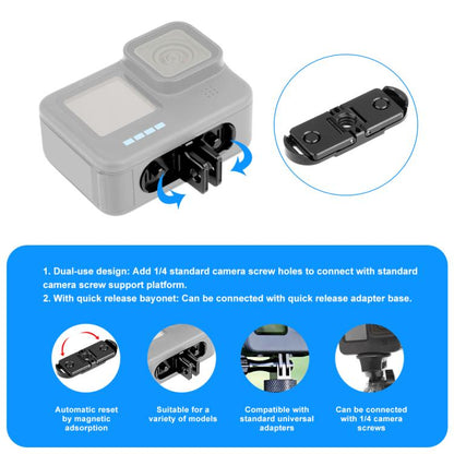 PULUZ Quick Release Magnetic Folding Finger Base Mount for GoPro HERO12 Black /11 Black /11 Black mini /10 Black /9 Black /8 Black / Max (Black) - Connection Mount by PULUZ | Online Shopping UK | buy2fix